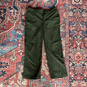 Olive green high-waisted Patagonia pants
